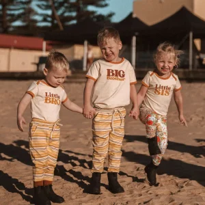 Banabae Big Brother Organic Cotton Ringer Tee - Mustard-Kids Sibling Tees | Apparel