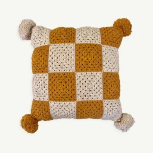 Banabae Checkers Crochet Cushion Cover-Kids Cushions And Blankets | Kid's Bedding