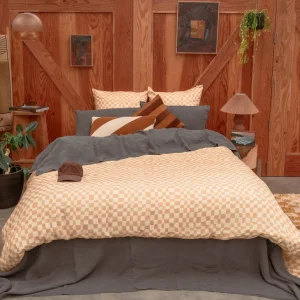 Banabae Checkers Flax Linen Quilt Cover- Adults Bedding