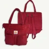Banabae Corduroy Quilted Convertible Backpack - Cherry-Women Bags