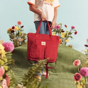 Banabae Corduroy Quilted Convertible Backpack - Cherry-Women Bags