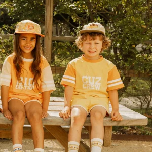 Banabae Cuz Crew Collegiate Tee - Yellow-Kids Sibling Tees | Apparel