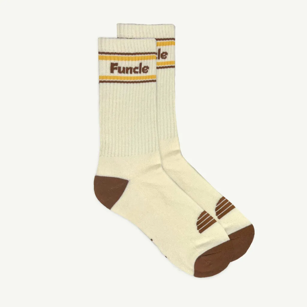 funcle_organic_cotton_cre_0.webp Banabae Funcle Organic Cotton Crew Sock Single - Natural- Socks