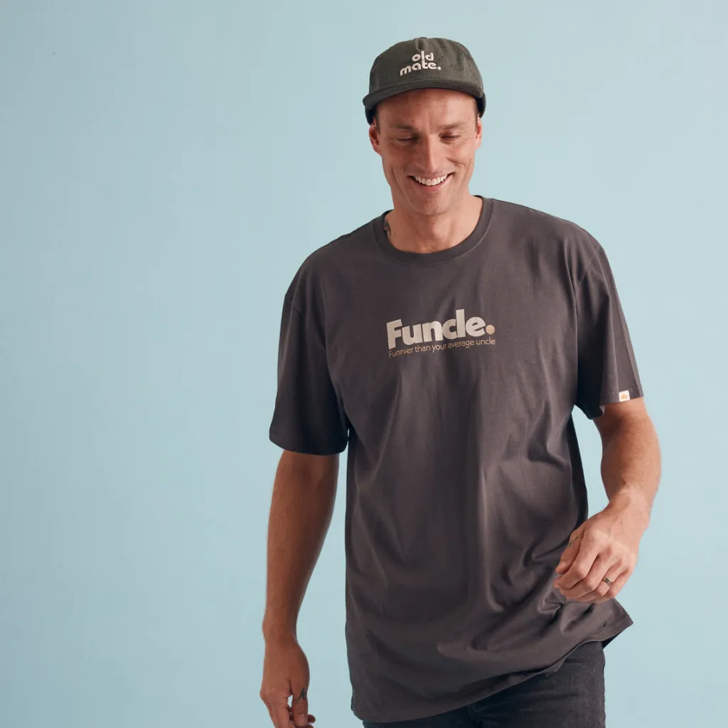 funcle_organic_cotton_tee_2.webp Banabae Funcle Organic Cotton Tee - Washed Black- Apparel