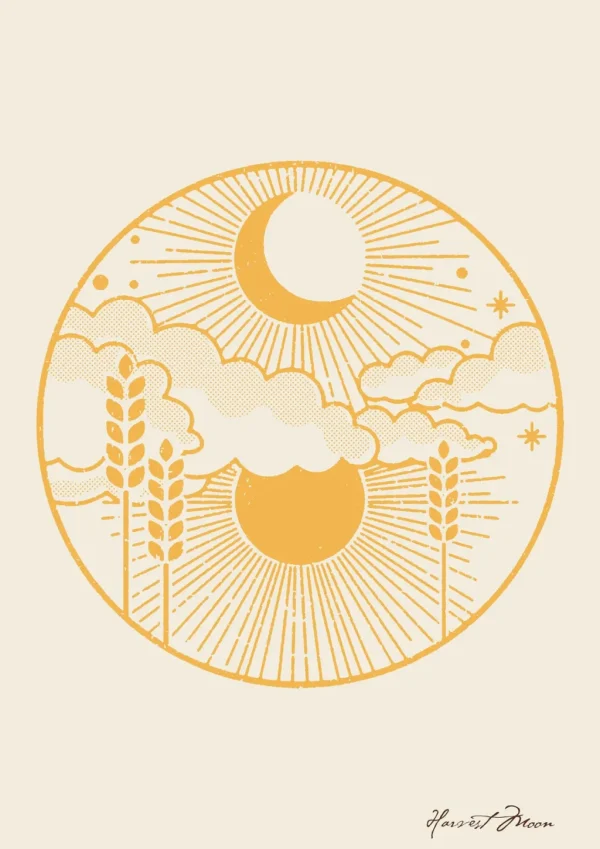 Banabae Harvest Moon Digital Art Download- Nursery Art