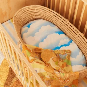 Banabae Head in the Clouds Hemp/Organic Cotton Bassinet Sheet/Changing Pad Cover- Fitted Bassinet Sheets / Change Pad Cover