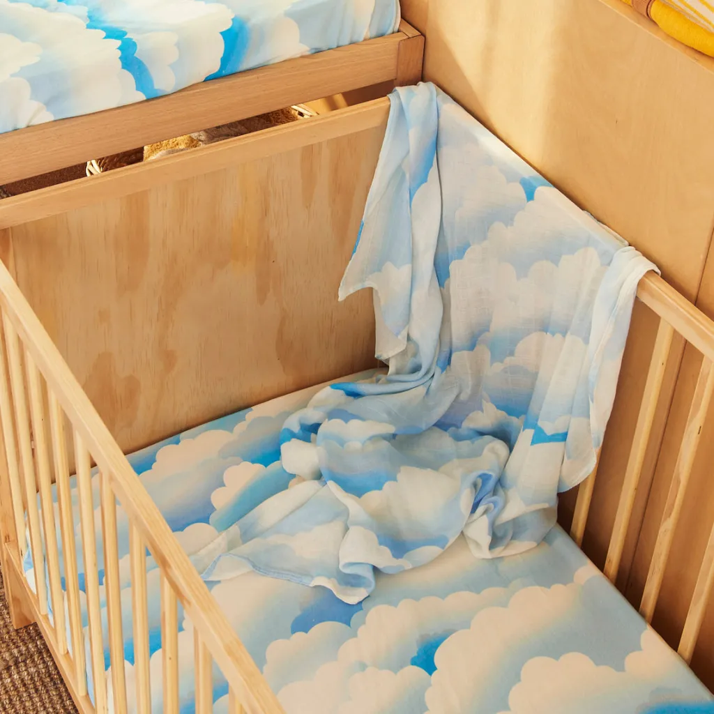 head_in_the_clouds_hempor_1.webp Banabae Head in the Clouds Hemp/Organic Cotton Fitted Cot Sheet- Fitted Cot Sheets