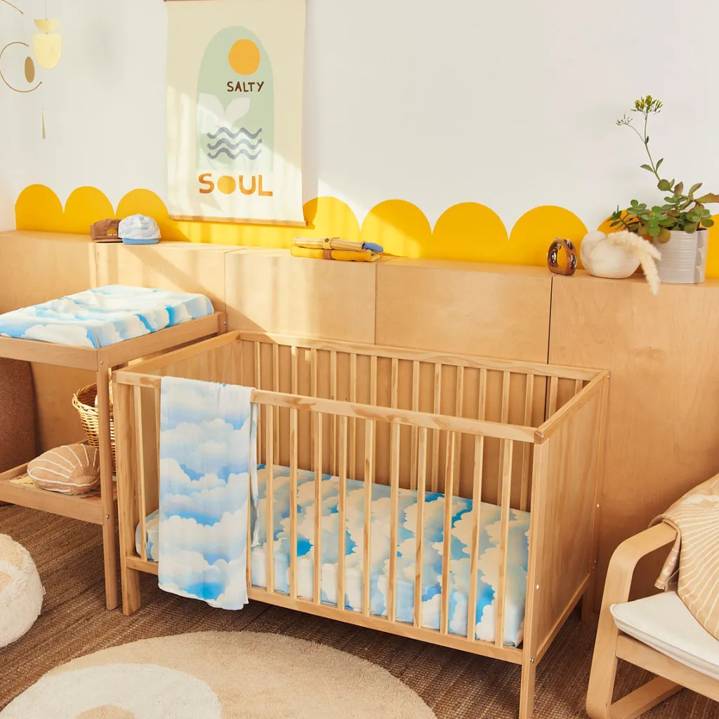 head_in_the_clouds_hempor_2.webp Banabae Head in the Clouds Hemp/Organic Cotton Fitted Cot Sheet- Fitted Cot Sheets