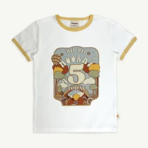 Banabae Hip Hip Hooray Birthday Ringer Tee - 5 Year Old-Kids The Birthday Collection