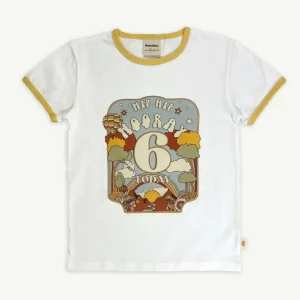 Banabae Hip Hip Hooray Birthday Ringer Tee - 6 Year Old-Kids The Birthday Collection