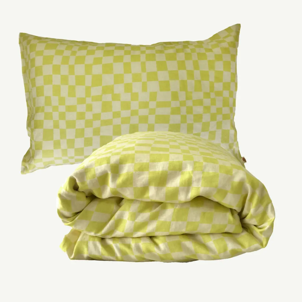 lime_check_quilt_and_pill_0.webp Banabae Lime Check Quilt and Pillowcase Set-Kids Kid's Bedding | Kid's Bedding