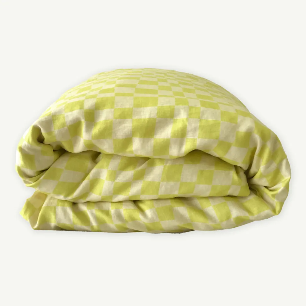 lime_check_quilt_cover_0.webp Banabae Lime Check Quilt Cover-Kids Kid's Bedding | Kid's Bedding