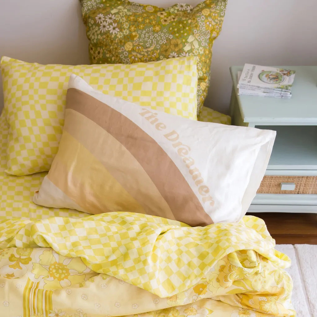 lime_check_standard_pillo_1-1.webp Banabae Lime Check Standard Pillowcase SET-Kids Kid's Bedding | Kid's Bedding