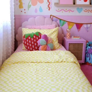 Banabae Lime Check Standard Pillowcase-Kids Kid's Bedding | Kid's Bedding