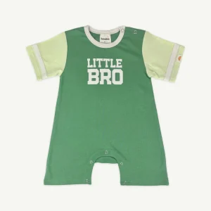Banabae Little Bro Collegiate Playsuit - Green-Kids Sibling Tees | Apparel