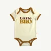 Banabae Little Bro Organic Cotton Onesie - Mustard-Kids Sibling Tees | Apparel