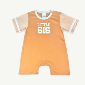 Banabae Little Sis Collegiate Playsuit - Coral-Kids Sibling Tees | Apparel