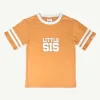 Banabae Little Sis Collegiate Tee - Coral-Kids Sibling Tees | Apparel