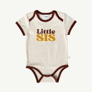 Banabae Little Sis Organic Cotton Onesie - Brown-Kids Sibling Tees | Apparel