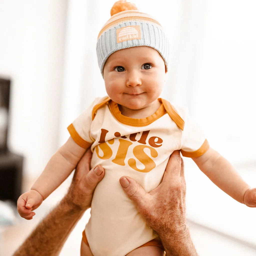 little_sis_organic_cotton_1.webp Banabae Little Sis Organic Cotton Onesie - Mustard-Kids Sibling Tees | Apparel