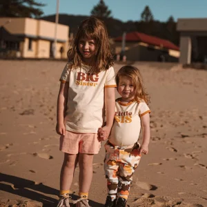 Banabae Little Sis Organic Cotton Onesie - Mustard-Kids Sibling Tees | Apparel