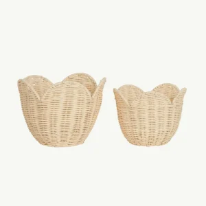 Banabae Olli Ella Rattan Lily Basket Set - Buttercream-Kids The Birthday Collection | Early Riser