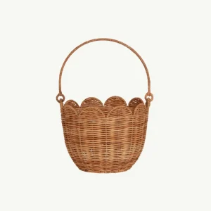 Banabae Olli Ella Rattan Tulip Carry Basket - Natural-Kids The Birthday Collection | Early Riser