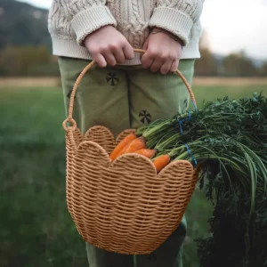 Banabae Olli Ella Rattan Tulip Carry Basket - Natural-Kids The Birthday Collection | Early Riser