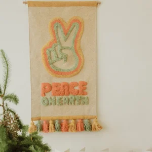 Banabae Peace On Earth Tufted Wall Hanging-Kids Rugs And Wall Hangings | Kid's Bedding