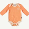 Banabae Peach Ribbed Organic Cotton Long Sleeve Onesie- Apparel