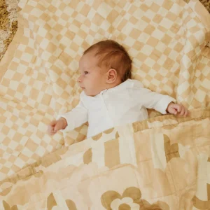 Banabae Playmat / Cot quilt : Checkers & Petal Puff- Blankets And Cushions