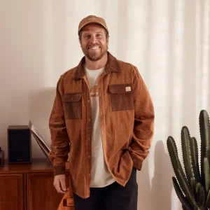 Banabae Rad Dad Organic Corduroy Spliced Shirt - Brown- Apparel