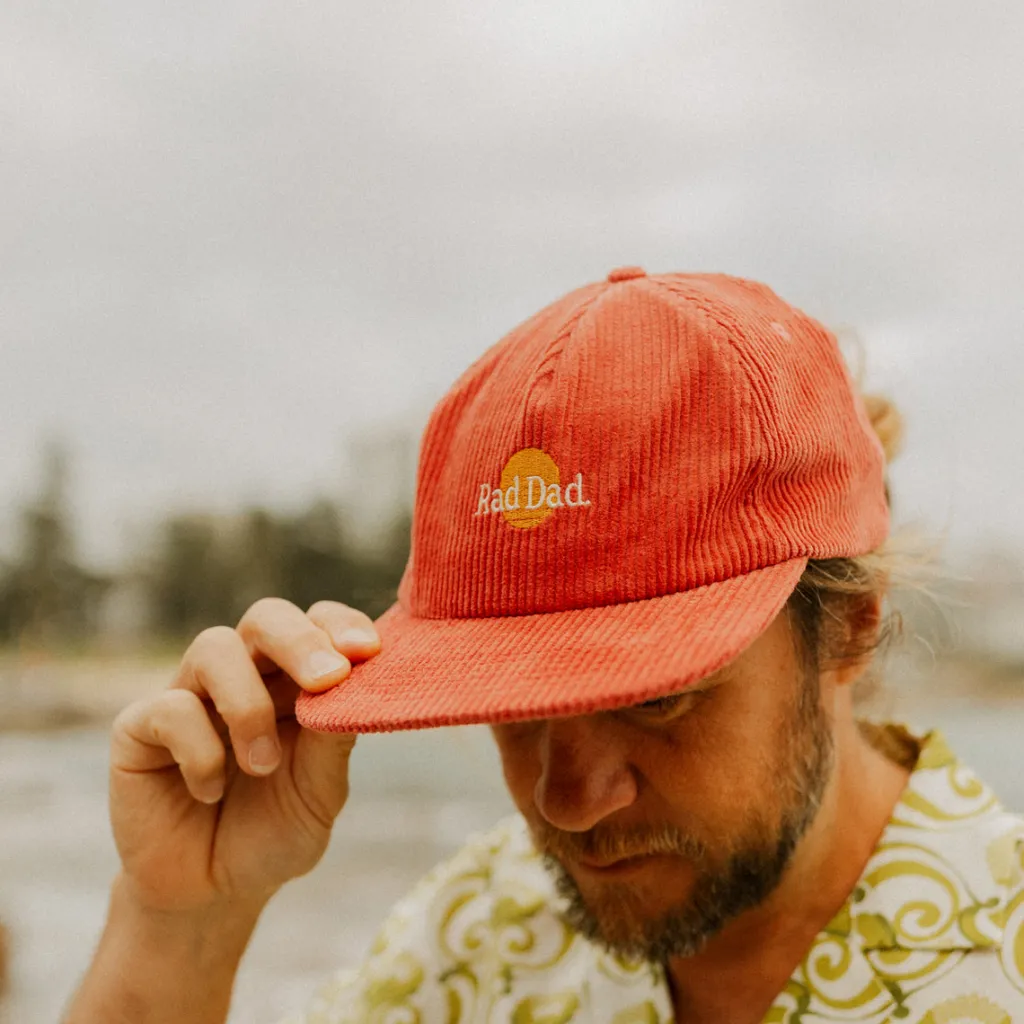 rad_dad_pinch_front_cord__2.webp Banabae Rad Dad Pinch Front Cord Cap - Eco Red- Hats, Caps And Beanies