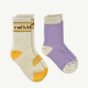 Banabae Rad Kid and Lilac Rib Organic Cotton Sock Pack-Kids Back To Kindy | Socks