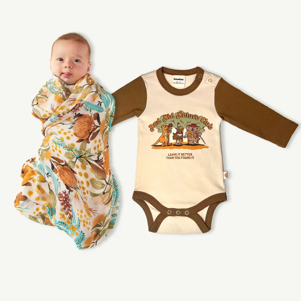 rad_kid_nature_club_onesi_0.webp Banabae Rad Kid Nature Club Onesie and Swaddle Bundle- Baby Shower Bundles