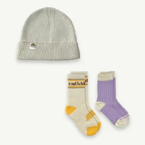 Banabae Rad Kid Organic Cotton Beanie and Sock Bundle - Ecru-Kids Back To Kindy | Socks