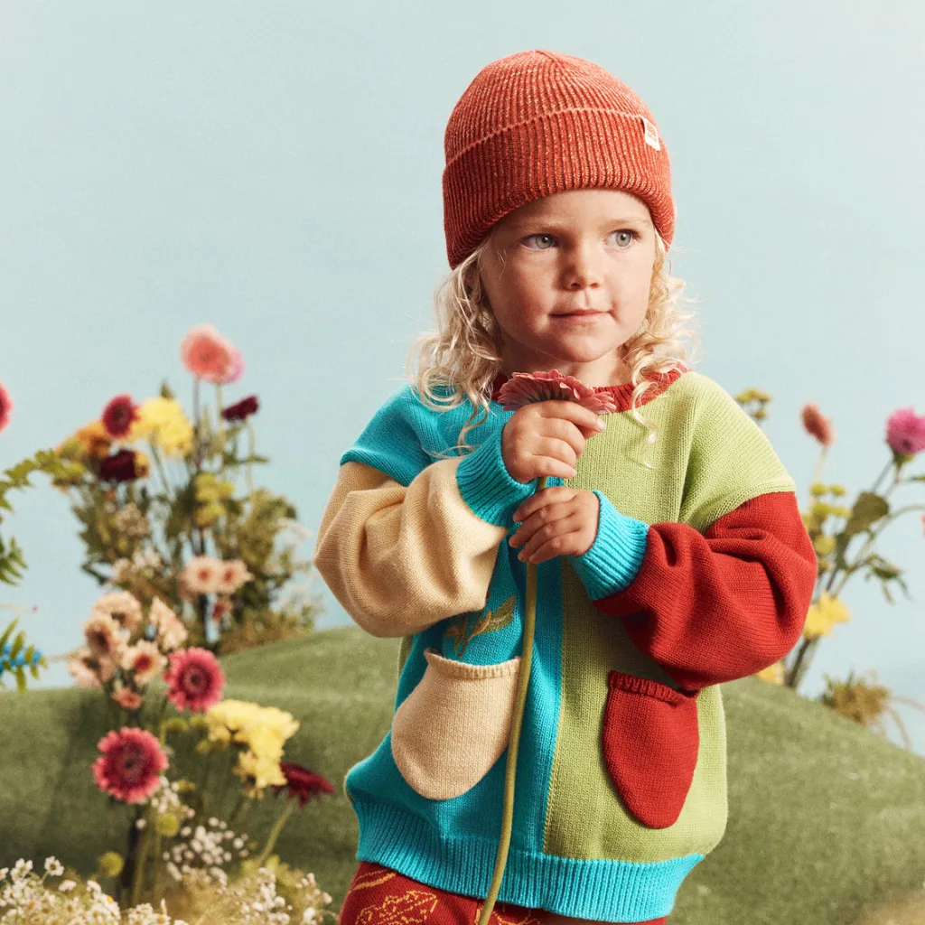 rad_kid_organic_knit_bean_1-1.webp Banabae Rad Kid Organic Knit Beanie - Cherry Marle-Kids Hats, Caps And Beanies | Hats