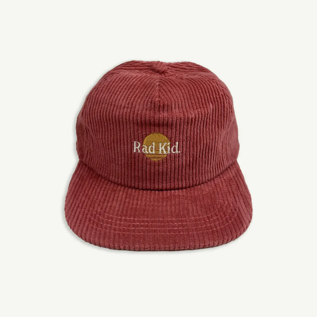 rad_kid_pinch_front_cord__0.webp Banabae Rad Kid Pinch Front Cord Cap - Eco Red-Kids Hats, Caps And Beanies