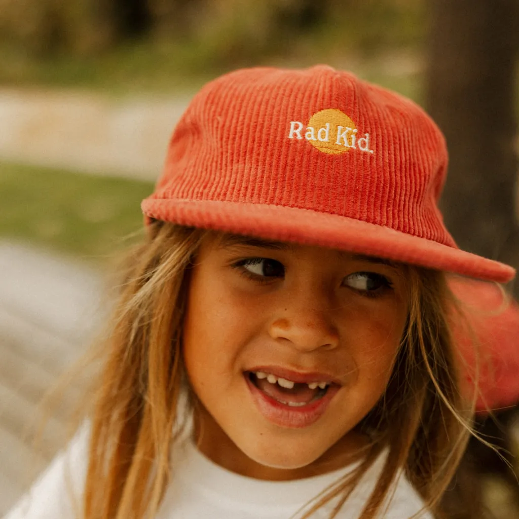 rad_kid_pinch_front_cord__1.webp Banabae Rad Kid Pinch Front Cord Cap - Eco Red-Kids Hats, Caps And Beanies