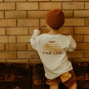 Banabae Rad Kid Tonal Long Sleeve Tee - White-Kids Apparel