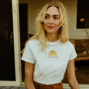 Banabae Rad Mama Classic Tee In Organic Cotton - Natural-Women Apparel