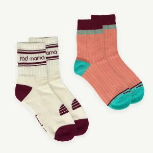Banabae Rad Mama Crew and Berry Stripe Sock Pack-Women Socks