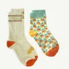 Banabae Rad Nan and Floral Check Ladies Organic Cotton Sock Pack-Women Socks