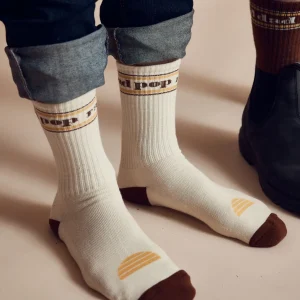 Banabae Rad Pop Crew Organic Cotton Sock Pack - Mens Natural and Brown- Socks