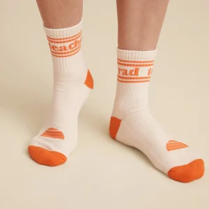 Banabae Rad Teacher Organic Cotton Crew Socks - Red-Women Socks | Socks