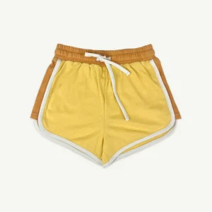 Banabae Retro Sports Shorts - Yellow-Kids Sibling Tees | The Birthday Collection