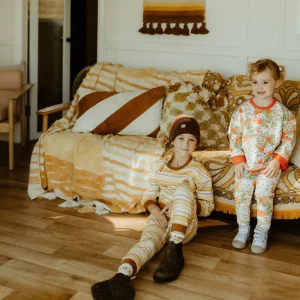 Banabae Retro Stripe Organic Cotton Trackpants-Kids Back To Kindy | Apparel