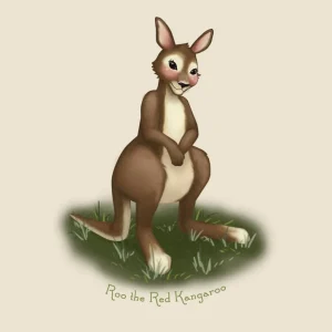 Banabae Roo the Red Kangaroo Digital Art Download- Nursery Art