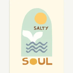 Banabae Salty Soul Cotton Canvas Wall Hanging - White- Nursery Art