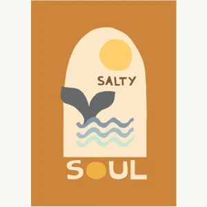 Banabae Salty Soul Cotton Canvas Wall Hanging - Bronze- Nursery Art